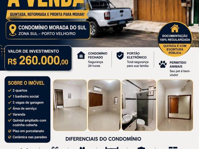 #11196 - Casa em condomínio para Venda em Porto Velho - RO